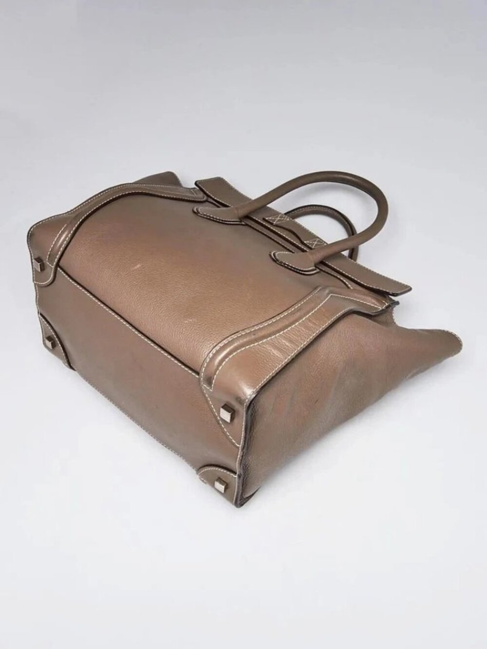 Celine Souris Drummed Calfskin Leather Mini Luggage Tote Bag - Picture 3 of 12